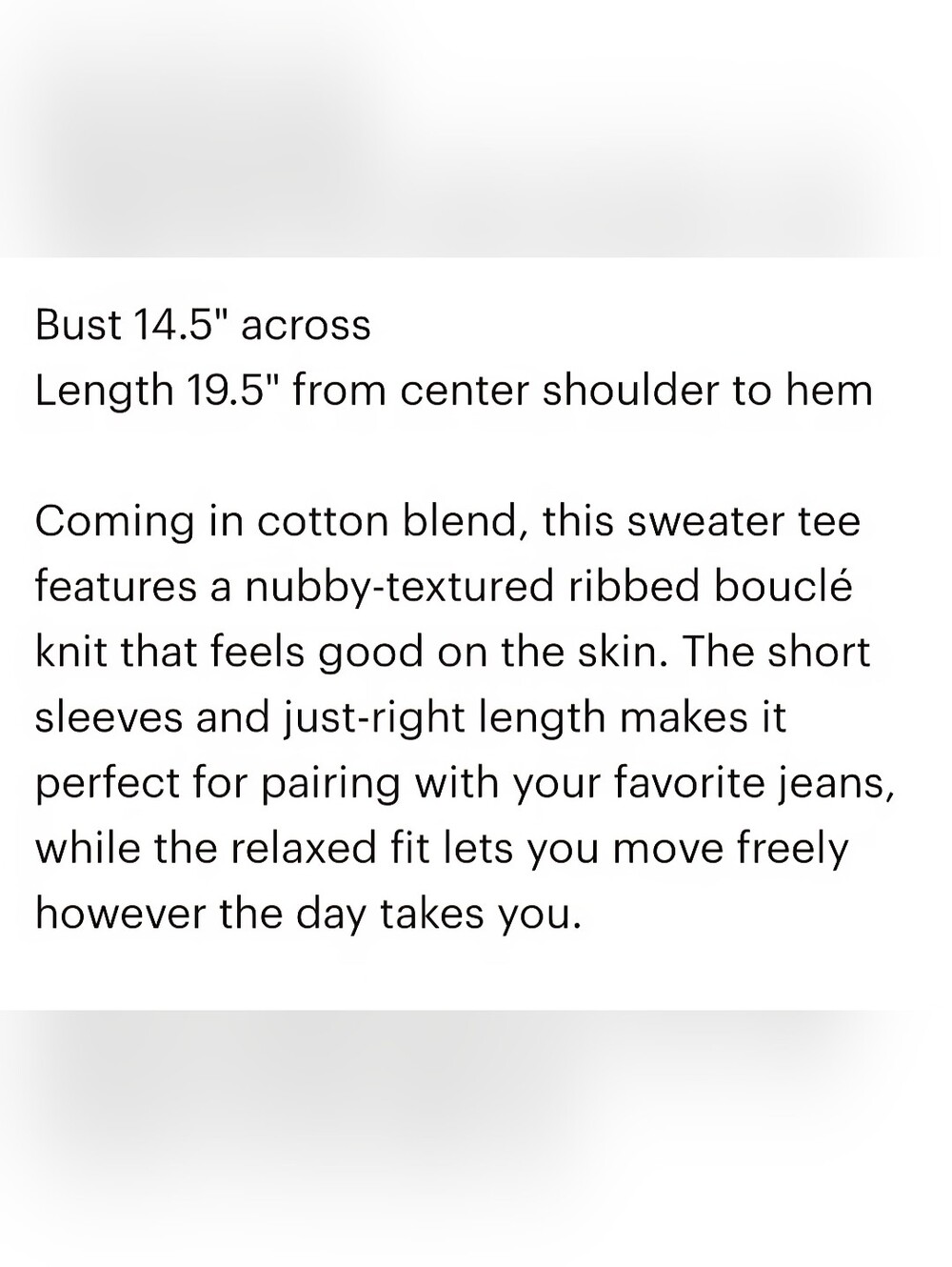 Madewell Boucle Knit Crewneck Sweater Tee Small NWT - Picture 8 of 9